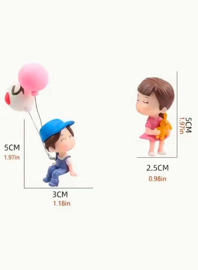 2pcs Cute Couple Shape Home Office Decorations with Balloon, Car and Office Accessories, Room Decoration - Image 2